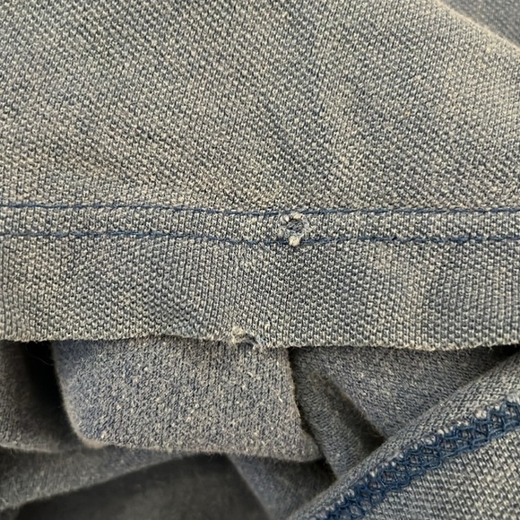 VTG 90’s New York Giants Polo Shirt Denim Blue/Red Fade Cotton Embroidered Large - Picture 7 of 7